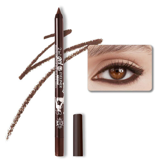 Picture of evpct 1Pcs Dark Brown Color Gel Glitter Eyeliner Pencils Set for Women Waterline Waterproof Smudge Proof lapiz de ojos delineador de ojos contra el agua Eye Liner Makeup,06# Dark Brown