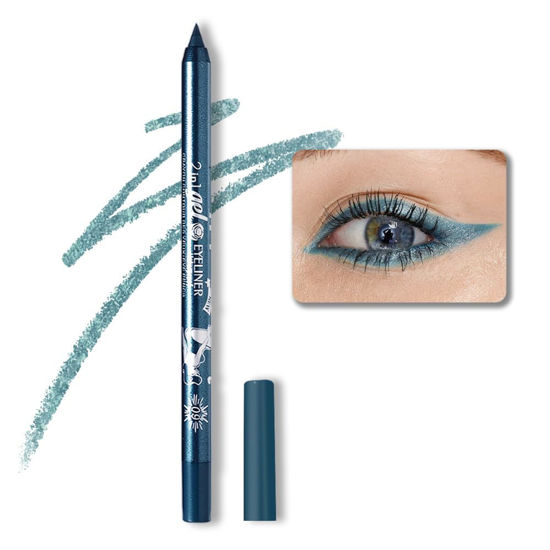 Picture of evpct 1Pcs Sky Royal Cobalt Cold Blue Color Gel Glitter Eyeliner Pencils Set for Women Waterline Waterproof Smudge Proof lapiz de ojos delineador de ojos contra el agua Eye Liner Makeup, 09# Cold Blue