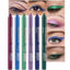Picture of evpct 6Pcs Dark Light Royal Blue Emerald Green Purple Colored Glitter Eyeliner Pencils Set Women Waterproof