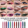 Picture of evpct 6Pcs Dark Light Royal Blue Emerald Green Purple Colored Glitter Eyeliner Pencils Set Women Waterproof