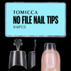 Picture of TOMICCA Short Squoval Nail Tips, 510Pcs Acrylic Full Matte Nail Tips, 12 Sizes No C Curve Fake Half Cover Nail Tips for Nail Extension Salon Home DIY