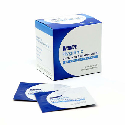 Picture of Bruder Hygienic Eyelid Cleansing Wipes | Rinse-Free Exfoliating Wipes Remove Excess Oil and Debris from Eyelids & Lashes | Remove Make Up & Oil l Eye Care l Eye Cleanse l Non-Allergenic l 30 Count Box
