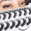 Picture of Mink Lashes Wispy False Eyelashes Cat Eye Lashes Natural Look Fluffy 3D Strip Fake Eyelashes Pack by Geeneiya, Long-lasting, Ultra-light, CC Curl Lash Extension Effect