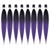 Picture of Pre-stretched Braiding Hair Extension 32 Inch Ombre Natural Black to Purple Professional Crochet Braiding Hair 8 Packs Hot Water Setting Perm Yaki Synthetic Hair for Twist Braids (32inch,1B/Purple)