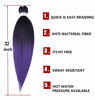 Picture of Pre-stretched Braiding Hair Extension 32 Inch Ombre Natural Black to Purple Professional Crochet Braiding Hair 8 Packs Hot Water Setting Perm Yaki Synthetic Hair for Twist Braids (32inch,1B/Purple)