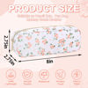 Picture of Waterproof Small Floral Pencil Case Makeup Bag for Purse,Cute Flower Pencil Pouch Preppy Nylon Makeup Brush Holder with Zipper,Girls Portable Storage Case Small Pen Bag for Work(Slim White-Flowers)