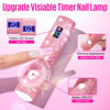 Picture of MEFA UV Light for Gel Nails, Pink Glitter Handheld UV Nail Lamp Visible Timer Touch Screen LED Nail Lamp, Cordless Nail Light for Gel Nail Polish Gel Nail Stickers Strips, Christmas Gifts for Women