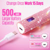 Picture of MEFA UV Light for Gel Nails, Pink Glitter Handheld UV Nail Lamp Visible Timer Touch Screen LED Nail Lamp, Cordless Nail Light for Gel Nail Polish Gel Nail Stickers Strips, Christmas Gifts for Women