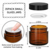Picture of KEYWING 2oz Small Glass Jars, 35 Pack Amber Glass Cosmetic Jars with Black Lids, Round Sample Container with Inner Liners for Cream, Lotions, Powders and Ointments