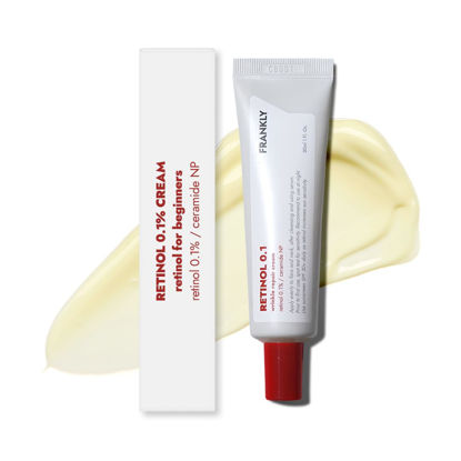 Picture of Frankly Retinol 0.1 Cream - Beginner Retinol | Fine Lines & Wrinkles Care, Acne Care, Skin Lifting & Restoration, Anti-Aging | Ceramides & Natural Ginseng | Night Cream | Korean Skincare |1.01 fl. Oz.