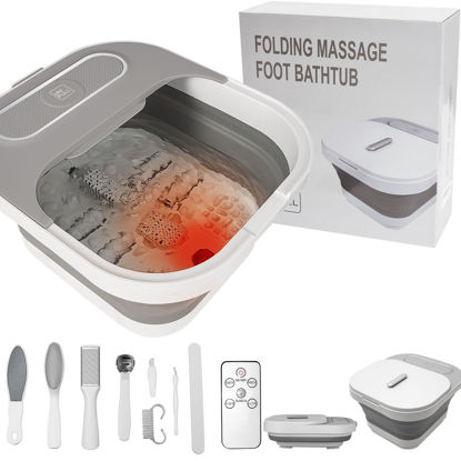 Picture of UNIFULL Collapsible Foot Spa Bath with Heat and Massage Rollers, Bubble, Foot Pedicure Kit, Temperature Control, Red Light, Pedicure Foot Spa, Foot Bath