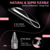 Picture of Ranrose Almond Nail Tips 240pcs Long Soft Gel Nail Tips Clear Full Cover Almond Press on Nail 12 Sizes Pre-shape Acrylic Almond Shaped Nail Tips for Nail Extensions