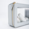 Picture of Aveniee Clear Makeup Bag for Women, Large Clear Cosmetic Bags Travel Toiletry Bag, Heavy Duty Makeup Organizer, Makeup Train Case with Clear Windows & Gold Zippers(Slate Blue)