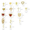 Picture of 64pcs Gold Nail Charms Set with Gold Cross, Hearts, Rose, and Virgin Mary - Y2K 3D Chrome Nail Decorations