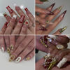 Picture of 64pcs Gold Nail Charms Set with Gold Cross, Hearts, Rose, and Virgin Mary - Y2K 3D Chrome Nail Decorations