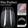 Picture of AddFavor 600pcs Short Coffin Nail Tips, Soft Gel X Nail Tips XS Short Ballerina Clear Fake Nails Full Cover Acrylic Nail Tips for Extension Nail Manicure Salon Home DIY