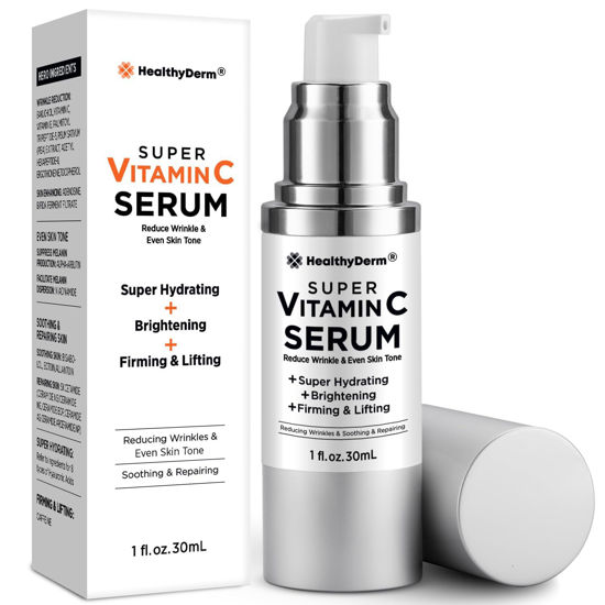 Picture of Super Vitamin C Serum for Women Over 70: Vitamin C, Hyaluronic Acid, Vitamin E, Caffeine, Hydrating, Lifting, Face Wrinkle & Age Spots Reduction