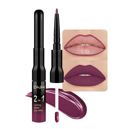 Picture of evpct 1Pcs Dark Plum Lip Stain Paint Matte Lip Liner and Lipstick Set Long Lasting Smudge Proof labiales matte mate larga duracion listip 24 hours a prueba de agua mate 24 horas originales,18#