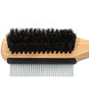 Picture of GranNaturals Boar Bristle Slick Back Hair Brush w/Comb for Smoothing Sleek Ponytail Bun - Wide Rat Tail & Metal Comb Hairbrush for Parting, Teasing, Backcombing, Sectioning, Edge Control, Flyaways
