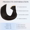 Picture of DOORES Human Hair Extensions Tape in, Dark Brown 24 Inch 40pcs 100g, Tape in Hair Extensions Human Hair Remy Skin Weft Hair Extensions Natural Hair Straight
