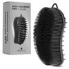 Picture of MainBasics Exfoliating Silicone Body Scrubber Pro 2-in-1 Shower Scrubber for Body, Silicone Loofah and Scalp Massager (Black, Body + Scalp)