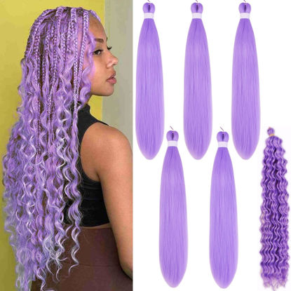 Picture of Leticia Light Purple Braiding Hair for Boho Braids Curly Boho Braiding Hair Boho Hair for Braiding Braids