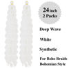 Picture of White Curly Braiding Hair Deep Wave Curly Braiding Hair for Boho Braids Crochet Braids Deep Wave 24 inch