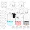Picture of ZENOWICK 5 Pack/16 Oz Glass Spray Bottles, Refillable Empty Containers with Silicone Sleeve, Upgraded Adjustable Nozzle Spray Bottle Sets for Cleaning, Essential Oils, Hair