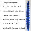 Picture of Blue Curly Braiding Hair Deep Wave Curly Braiding Hair for Boho Braids Crochet Braids Deep Wave 24 inch
