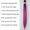 Picture of Gozill Dark Pink Braiding Hair Pre stretched Sparkle Tinsel Prestretched Braiding Hair Kids