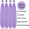Picture of Gozill Light Purple Braiding Hair Pre stretched Lavender Boho Braids Kanekalon Prestretched Braiding Hair for Bohemian Hair Ez Braid Micro Braiding Hair Synthetic Curly Deep Wave Braids
