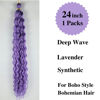 Picture of Gozill Light Purple Braiding Hair Pre stretched Lavender Boho Braids Kanekalon Prestretched Braiding Hair for Bohemian Hair Ez Braid Micro Braiding Hair Synthetic Curly Deep Wave Braids