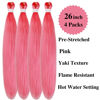 Picture of Gozill Pink Braiding Hair Pre stretched Boho Braids Kanekalon Prestretched Braiding Hair for Bohemian Hair Ez Braid Micro Braiding Hair Synthetic Curly Deep Wave Braids