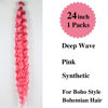 Picture of Gozill Pink Braiding Hair Pre stretched Boho Braids Kanekalon Prestretched Braiding Hair for Bohemian Hair Ez Braid Micro Braiding Hair Synthetic Curly Deep Wave Braids