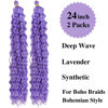 Picture of Light Purple Curly Braiding Hair Deep Wave Curly Braiding Hair for Boho Braids Crochet Braids Deep Wave 24 inch