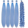 Picture of Gozill Sky Blue Braiding Hair Pre stretched Boho Braids Kanekalon Prestretched Braiding Hair for Bohemian Hair Ez Braid Micro Braiding Hair Synthetic Curly Deep Wave Braids