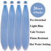 Picture of Gozill Sky Blue Braiding Hair Pre stretched Boho Braids Kanekalon Prestretched Braiding Hair for Bohemian Hair Ez Braid Micro Braiding Hair Synthetic Curly Deep Wave Braids