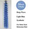 Picture of Gozill Sky Blue Braiding Hair Pre stretched Boho Braids Kanekalon Prestretched Braiding Hair for Bohemian Hair Ez Braid Micro Braiding Hair Synthetic Curly Deep Wave Braids