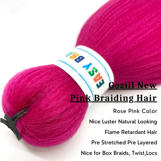 GetUSCart- Gozill Rose Pink Braiding Hair Pre Stretched Box Braid Hair ...
