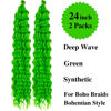 Picture of Neon Green Curly Braiding Hair Deep Wave Curly Braiding Hair for Boho Braids Crochet Braids Deep Wave 24 inch