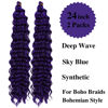 Picture of Purple Curly Braiding Hair Deep Wave Curly Braiding Hair for Boho Braids Crochet Braids Deep Wave 24 inch