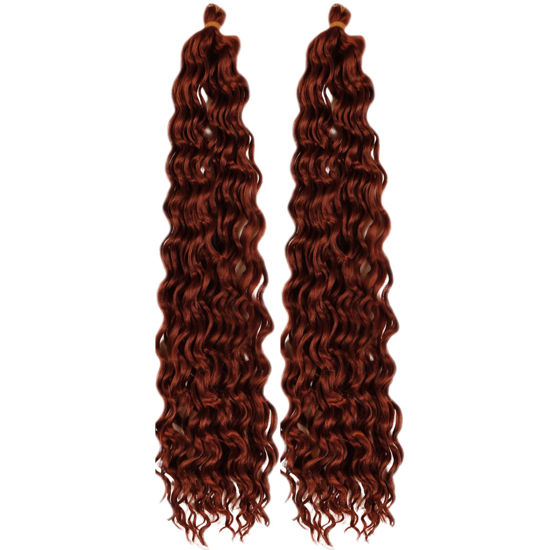 Picture of Ginger Curly Braiding Hair Deep Wave Curly Braiding Hair for Boho Braids Crochet Braids Deep Wave 24 inch
