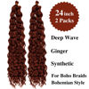 Picture of Ginger Curly Braiding Hair Deep Wave Curly Braiding Hair for Boho Braids Crochet Braids Deep Wave 24 inch