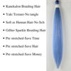 Picture of Gozill Sky Blue Braiding Hair Pre stretched Sparkle Tinsel Prestretched Braiding Hair Ez braid Hypoallergenic Braiding Hair 26 inch