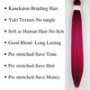 Picture of Gozill Red Braiding Hair Pre stretched Dark Pink Kanekalon Prestretched Braiding Hair Ez Braid Knotless Hypoallergenic Colored Braiding Hair 26 inch