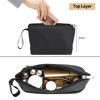 Picture of Ethereal Makeup Bag for Purse, Small Travel Makeup Organizer Bag for Women Daily Double Layer Cosmetic Bag Portable Makeup Brush Bags