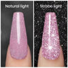 Picture of Pink Gel Nail Polish, Reflective Glitter Gel Polish Set, Diamond Shimmer Nail Polish, Soak Off UV LED Lamp Required For Nail Art Design Salon Diy Home RAR81