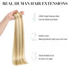 Picture of DOORES Tape in Hair Extensions Human Hair, Dark Blonde Highlighted Bleach Blonde 16 Inch 50g 20pcs, Human Hair Extensions Natural Remy Hair Extensions Straight Hair for Women