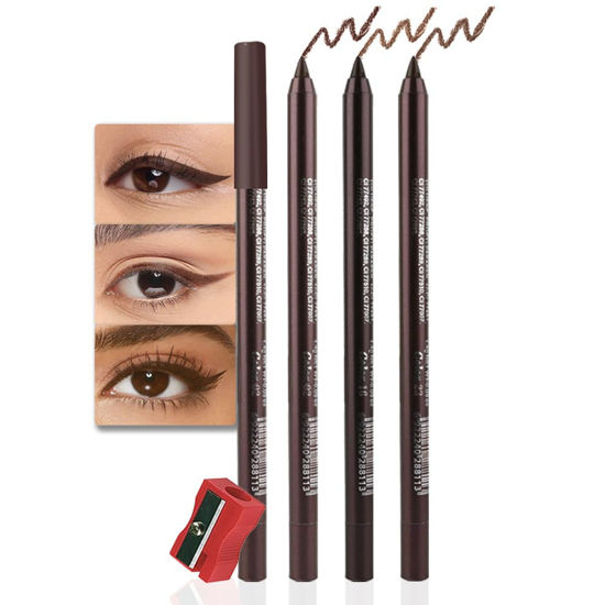Picture of evpct 3Pcs Dark Brown & Brown & Dark Coffee Gel Glitter Matte Metallic Eyeliner Pencils Set for Women Waterproof Smudge Proof lapiz de ojos delineador de ojos contra el agua Eye Liner Makeup 02 16 23