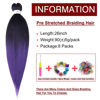 Picture of Pre-Stretched Braiding Hair Extension Professional Crochet Braiding Hair 26''-8 Packs Hot Water Setting Perm Yaki Synthetic Hair for Twist Braids Ombre Black to Purple(26inch,#1B/Purple)